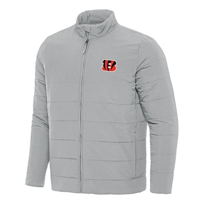 Men's Antigua Gray Cincinnati Bengals Swelter Full-Zip Jacket