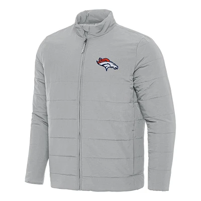 Men's Antigua Gray Denver Broncos Swelter Full-Zip Jacket