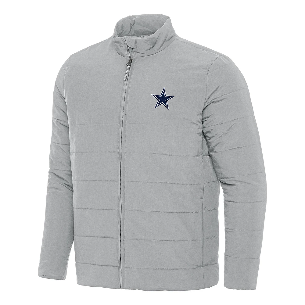 Men's Antigua Gray Dallas Cowboys Swelter Full-Zip Jacket