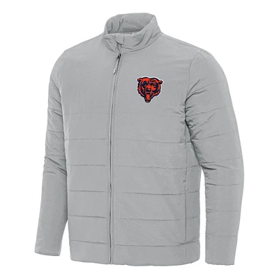 Men's Antigua Gray Chicago Bears Swelter Full-Zip Jacket