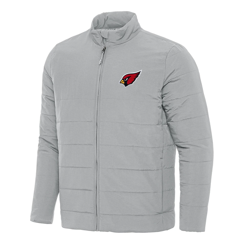 Men's Antigua Gray Arizona Cardinals Swelter Full-Zip Jacket