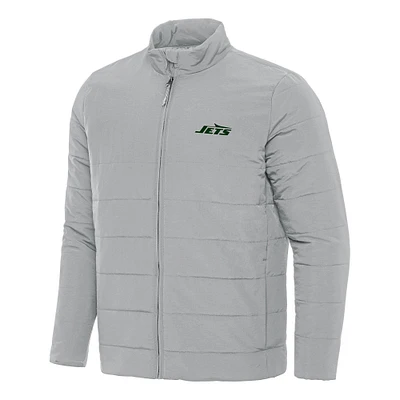 Men's Antigua Gray New York Jets Swelter Full-Zip Jacket