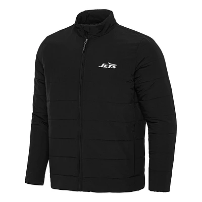 Men's Antigua Black New York Jets Swelter Full-Zip Jacket