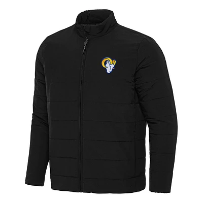 Men's Antigua Black Los Angeles Rams Swelter Full-Zip Jacket