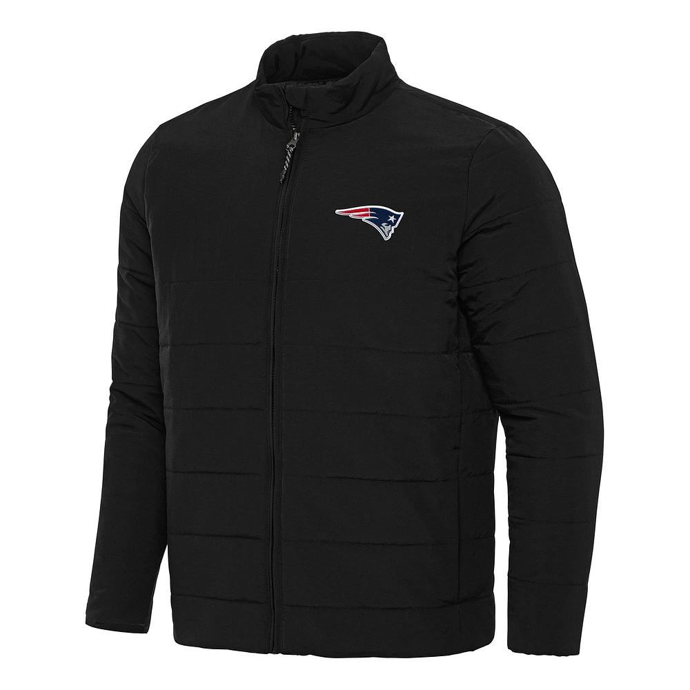 Men's Antigua Black New England Patriots Swelter Full-Zip Jacket