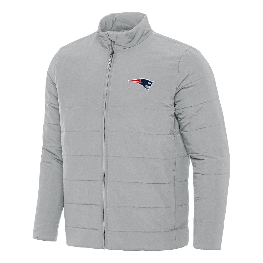Men's Antigua Gray New England Patriots Swelter Full-Zip Jacket