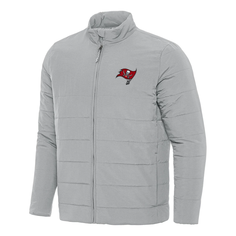Men's Antigua Gray Tampa Bay Buccaneers Swelter Full-Zip Jacket