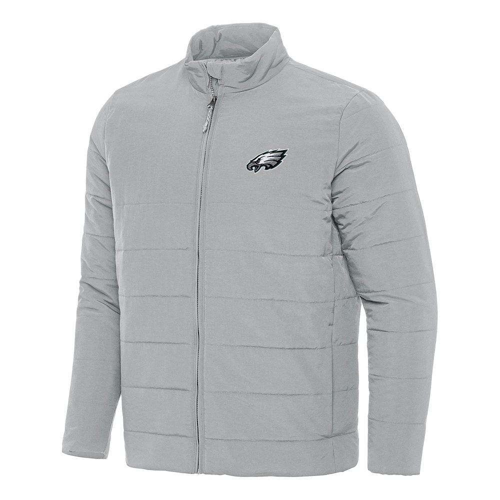 Men's Antigua Gray Philadelphia Eagles Swelter Full-Zip Jacket