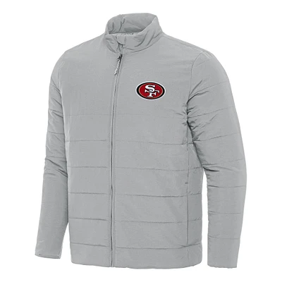 Men's Antigua Gray San Francisco 49ers Swelter Full-Zip Jacket