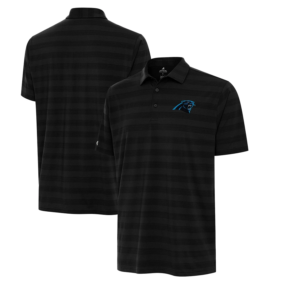 Men's Antigua Black Carolina Panthers Big & Tall Tunnel Polo