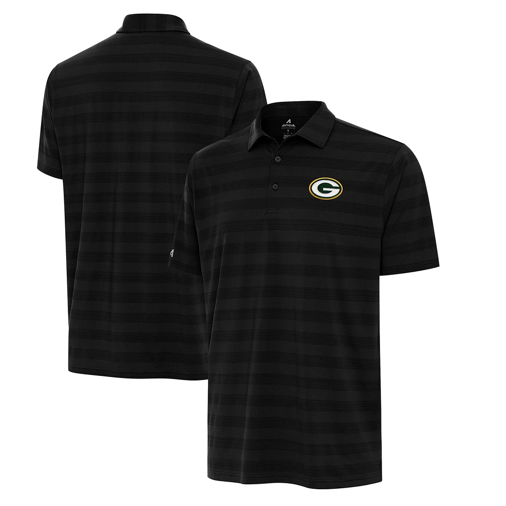 Men's Antigua Black Green Bay Packers Big & Tall Tunnel Polo