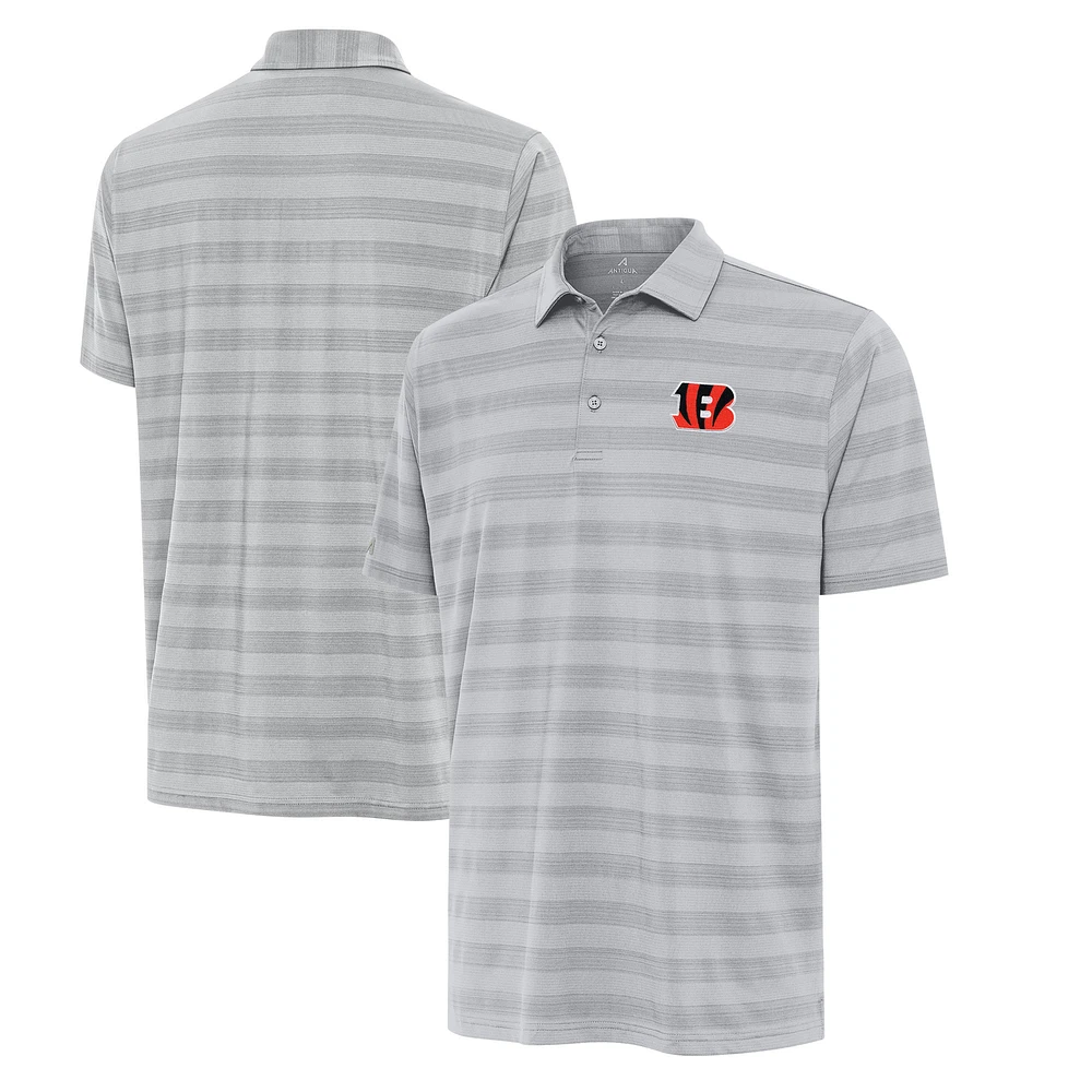 Men's Antigua Gray Cincinnati Bengals Big & Tall Tunnel Polo