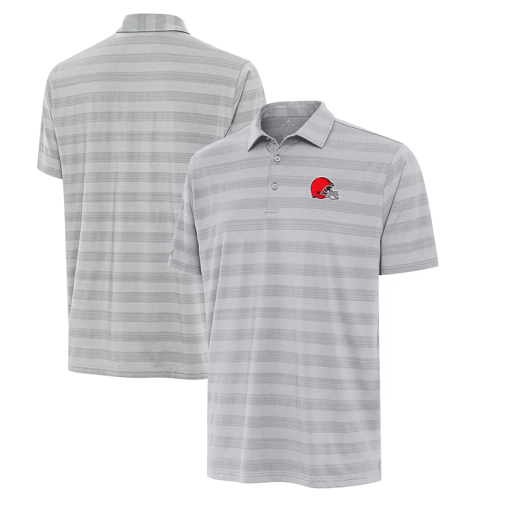 Men's Antigua Gray Cleveland Browns Big & Tall Tunnel Polo
