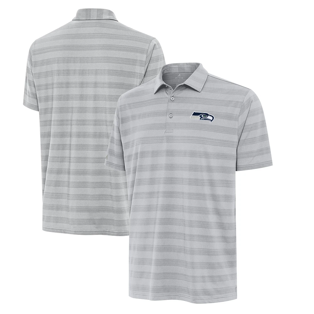 Men's Antigua Gray Seattle Seahawks Big & Tall Tunnel Polo