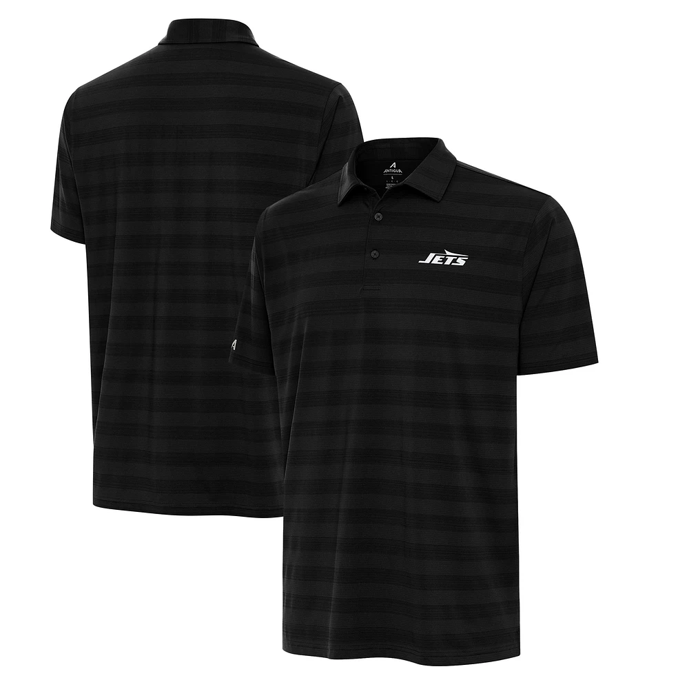 Men's Antigua Black New York Jets Big & Tall Tunnel Polo