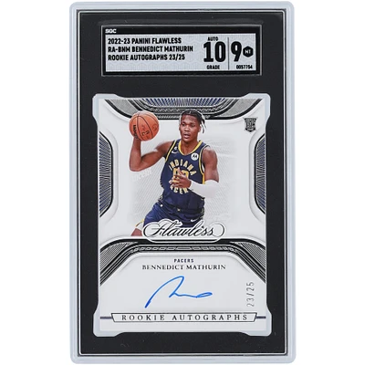 Bennedict Mathurin Indiana Pacers Autographed 2022-23 Panini Flawless Silver #RA-BNM #23/25 SGC Authenticated 9/10 Rookie Card
