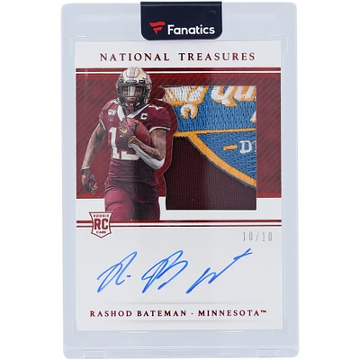 Rashod Bateman Minnesota Golden Gophers Autographed 2021 Panini National Treasures Bowl Relic #99 #10/10 Rookie Card
