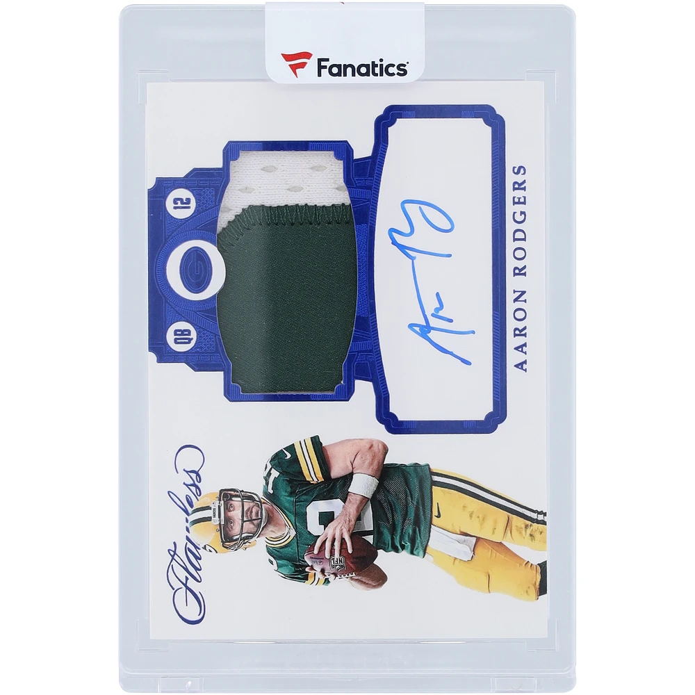 Aaron Rodgers Green Bay Packers Autographed 2017 Panini Flawless Black Box Dual-Color Relic #PA-AR #1/1 Card
