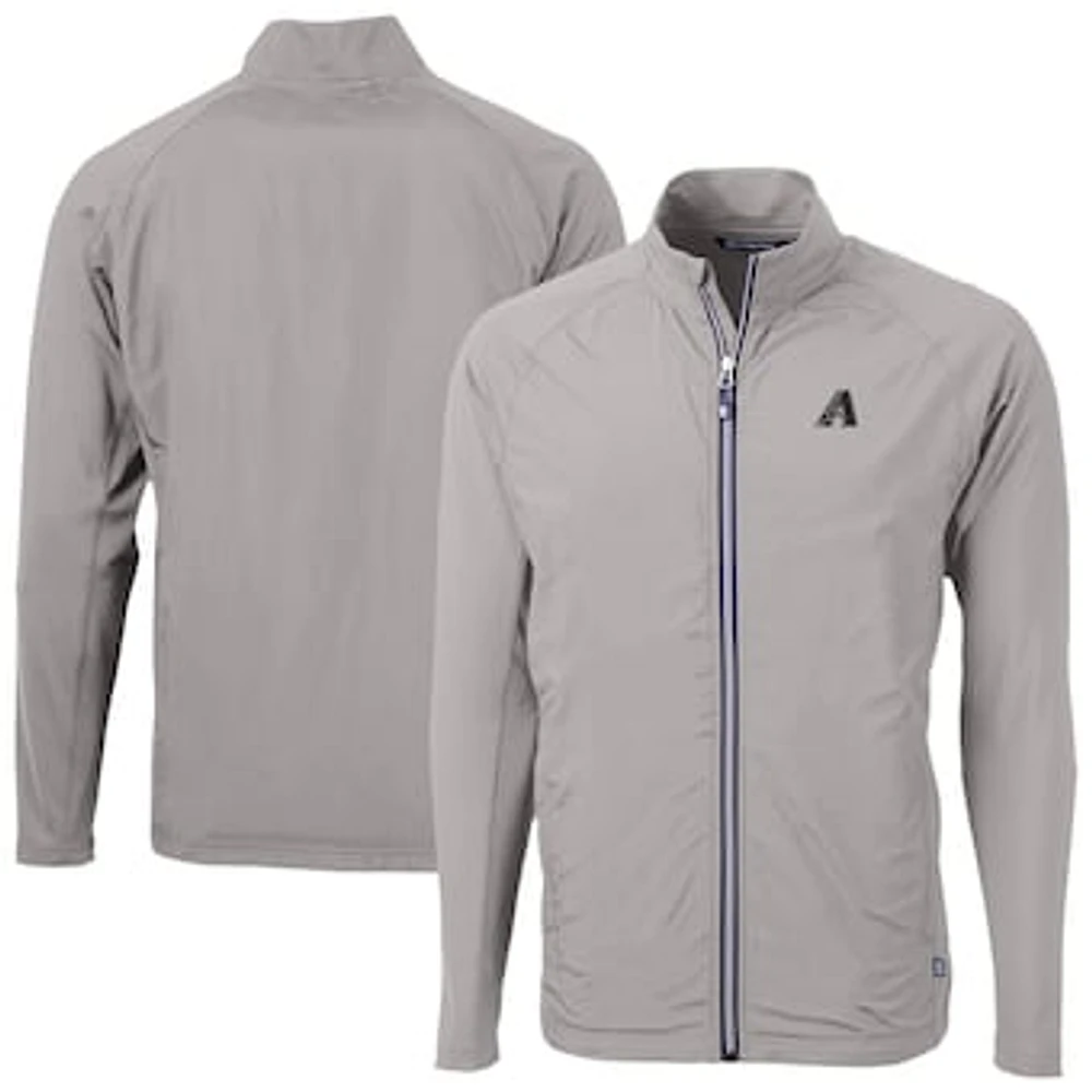 Men's Cutter & Buck Gray Arizona Diamondbacks Adapt Eco Knit Hybrid Recycled Full-Zip Jacket
