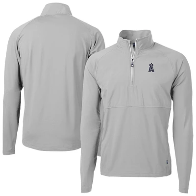 Men's Cutter & Buck Los Angeles Angels Adapt Eco Hybrid Raglan DryTec Quarter-Zip Jacket