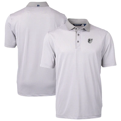 Men's Cutter & Buck Gray/White Baltimore Orioles Virtue Eco Pique Micro Stripe Recycled DryTec Polo