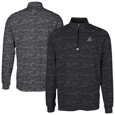 Men's Cutter & Buck Black Arizona Diamondbacks Traverse Eco Camo Tri-Blend DryTec Quarter-Zip Jacket