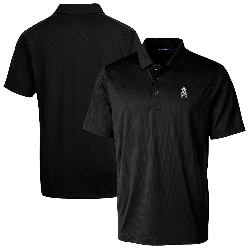 Men's Cutter & Buck Black Los Angeles Angels Prospect Eco DryTec Polo