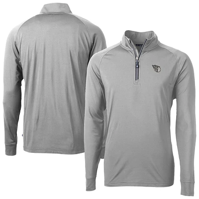 Men's Cutter & Buck Cleveland Guardians Adapt Eco Raglan Quarter-Zip Top
