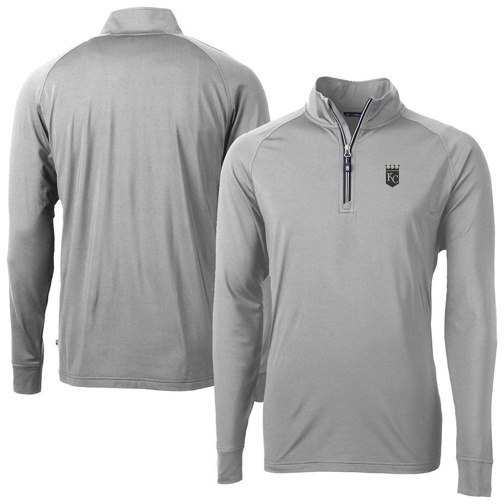 Men's Cutter & Buck Kansas City Royals Adapt Eco Raglan Quarter-Zip Top