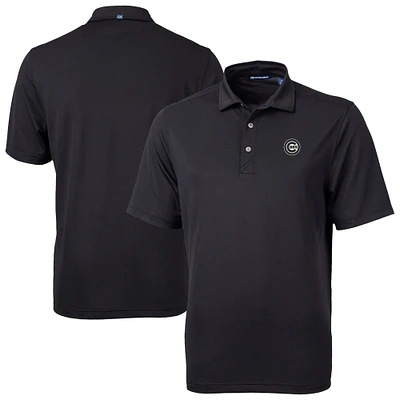 Men's Cutter & Buck Black Chicago Cubs Virtue Eco Pique Recycled Polo