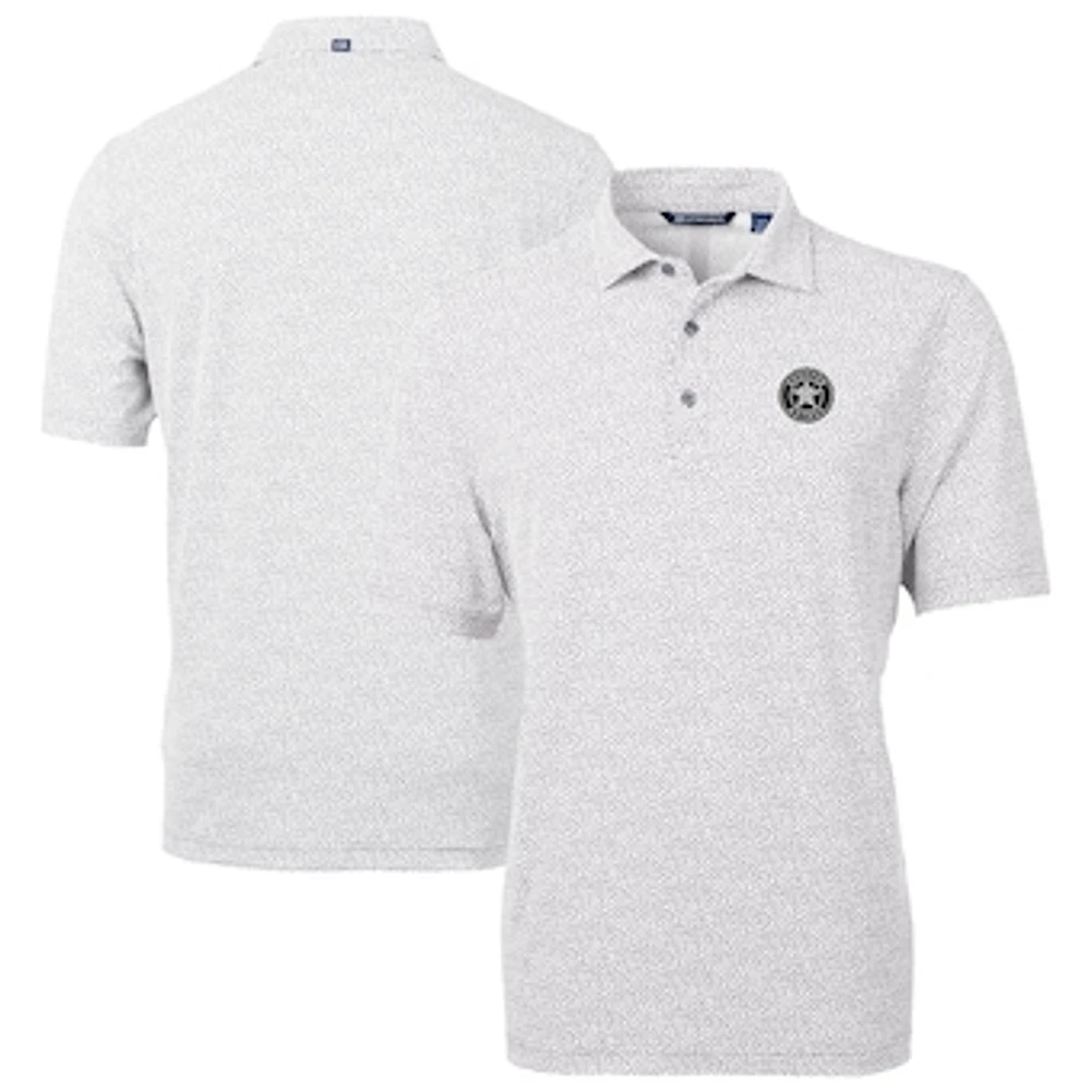 Men's Cutter & Buck Gray/White Houston Astros Virtue Eco Pique Botanical Print Recycled Polo