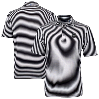 Men's Cutter & Buck /White Houston Astros Virtue Eco Pique Stripe Recycled Polo