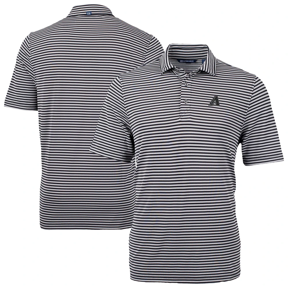Men's Cutter & Buck /White Arizona Diamondbacks Virtue Eco Pique Stripe Recycled Polo