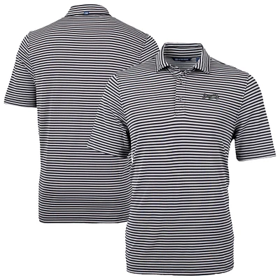 Men's Cutter & Buck /White Atlanta Braves Virtue Eco Pique Stripe Recycled Polo