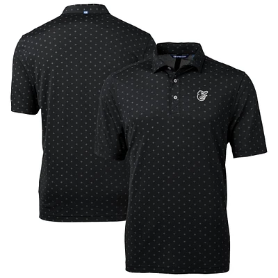 Men's Cutter & Buck Black Baltimore Orioles Virtue Eco Pique Tile Print Recycled Polo