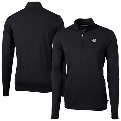 Men's Cutter & Buck Cincinnati Reds Virtue Eco Pique Quarter-Zip Jacket