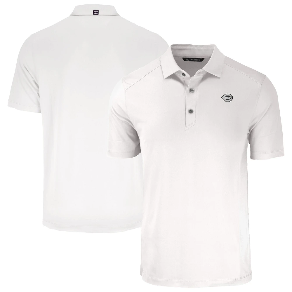 Men's Cutter & Buck White Cincinnati Reds Forge Eco Stretch Recycled Polo