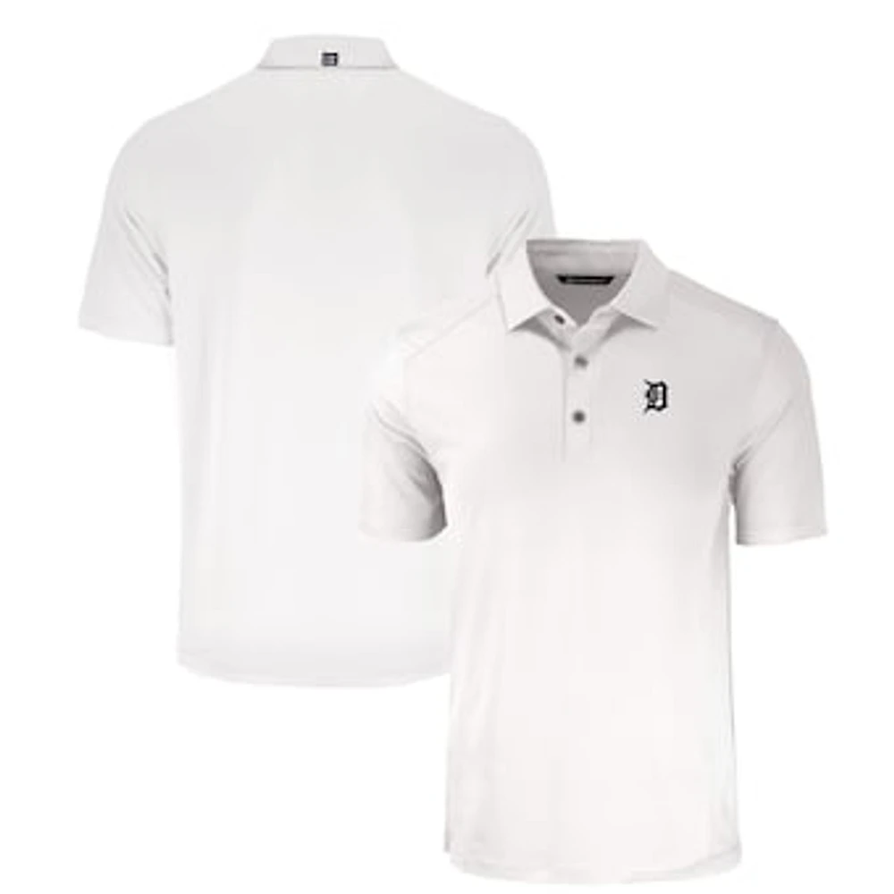 Men's Cutter & Buck White Detroit Tigers Forge Eco Stretch Recycled Polo