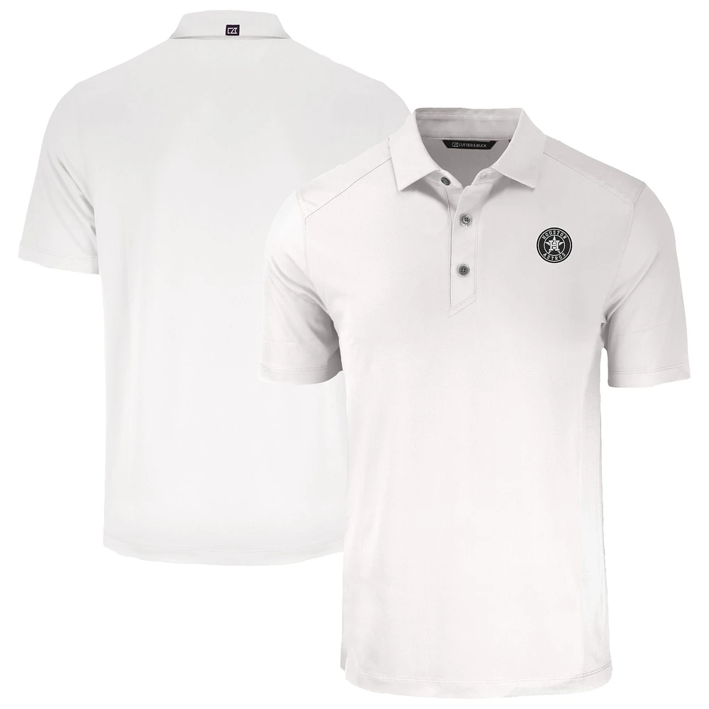Men's Cutter & Buck White Houston Astros Forge Eco Stretch Recycled Polo