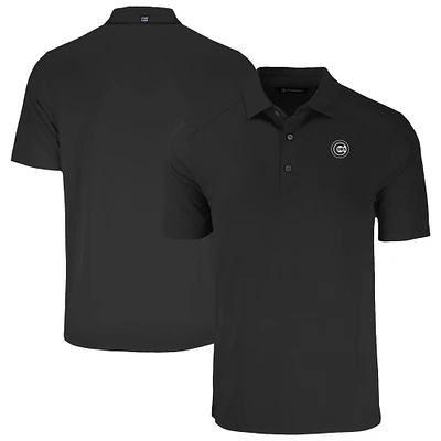Men's Cutter & Buck Black Chicago Cubs Forge Eco Stretch Recycled Polo