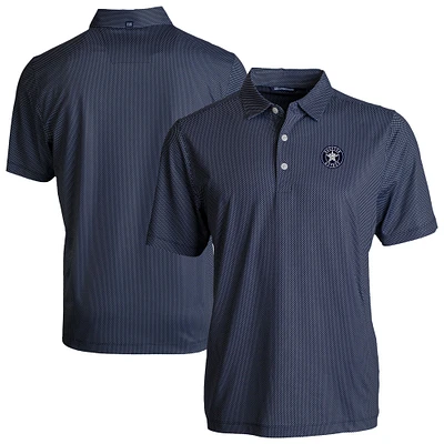 Men's Cutter & Buck Navy/White Houston Astros Pike Eco Symmetry Print Stretch Recycled Polo
