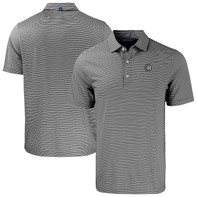 Men's Cutter & Buck /White Chicago Cubs Forge Eco Double Stripe Stretch Recycled Polo
