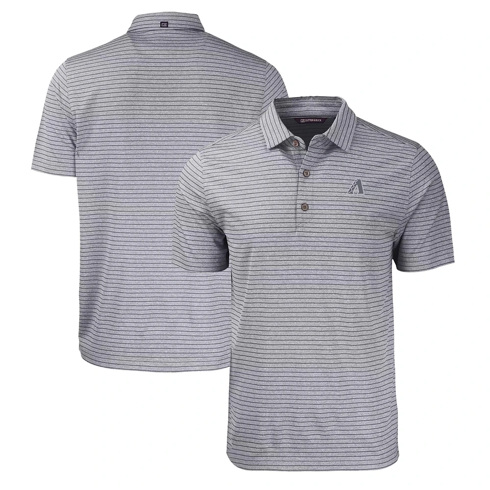 Men's Cutter & Buck Heather Arizona Diamondbacks Eco Stripe Stretch Recycled Polo