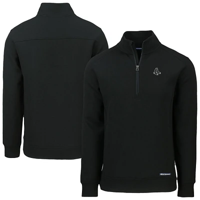 Men's Cutter & Buck Boston Red Sox Roam Eco Quarter-Zip Jacket