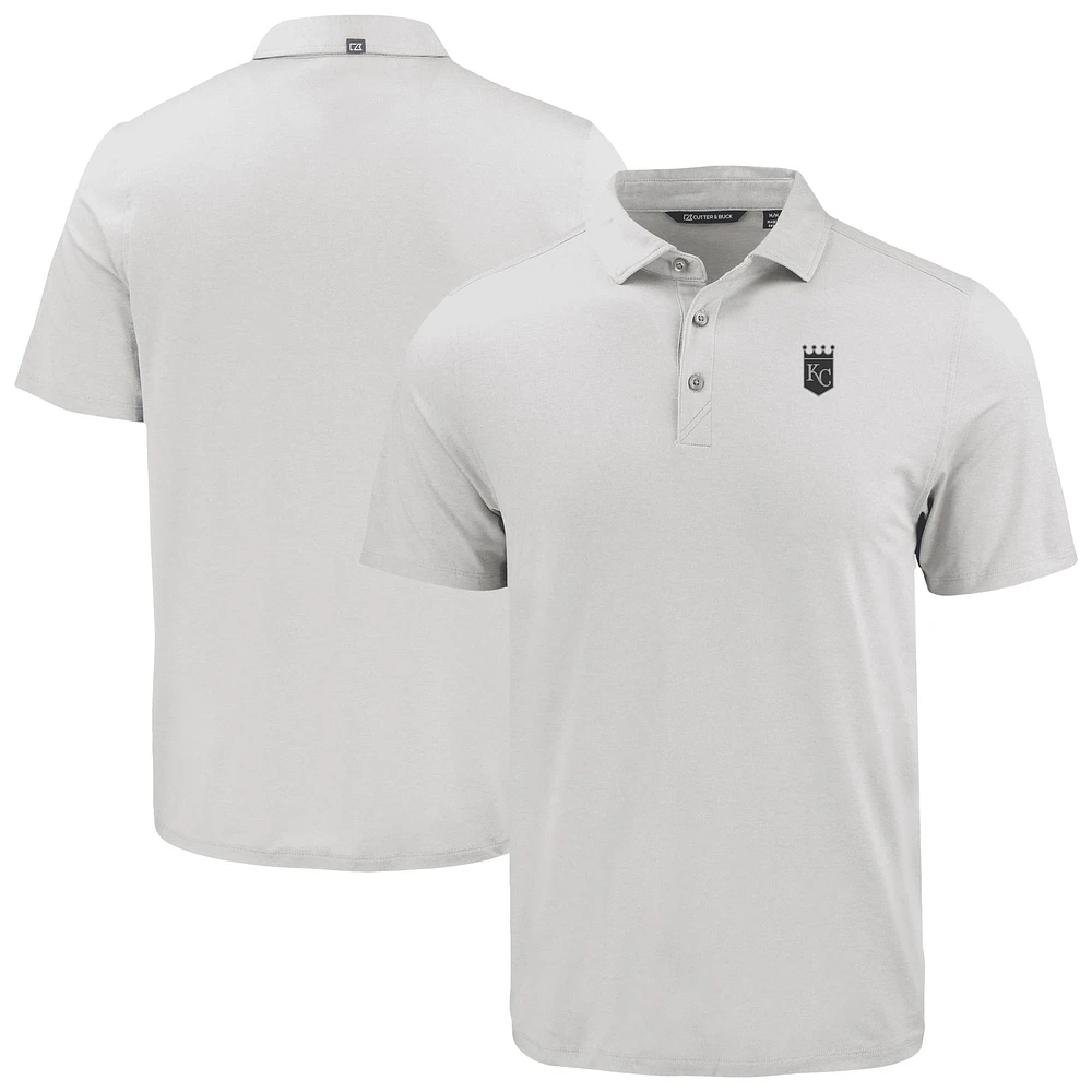 Men's Cutter & Buck Gray Kansas City Royals Coastline Epic Comfort Eco Recycled Polo