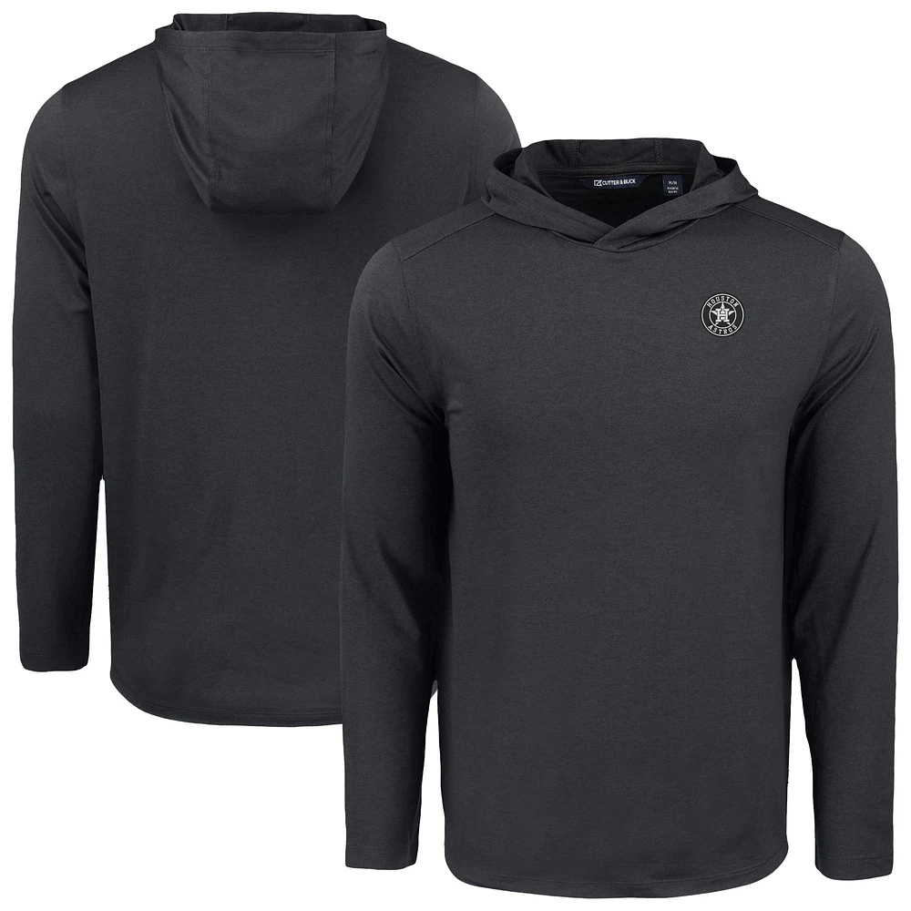 Men's Cutter & Buck Black Houston Astros Coastline Epic Comfort Eco Recycled Long Sleeve Hoodie T-Shirt