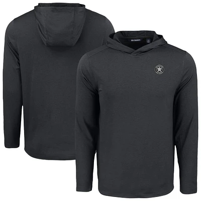 Men's Cutter & Buck Black Houston Astros Coastline Epic Comfort Eco Recycled Long Sleeve Hoodie T-Shirt