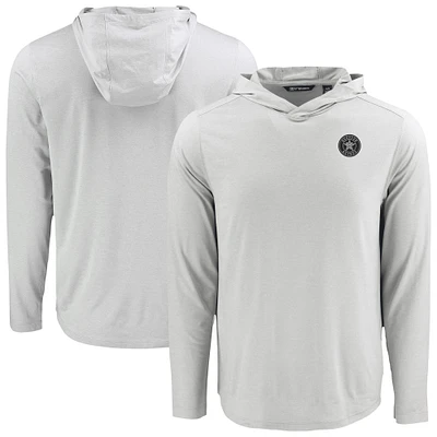 Men's Cutter & Buck Gray Houston Astros Coastline Epic Comfort Eco Recycled Long Sleeve Hoodie T-Shirt