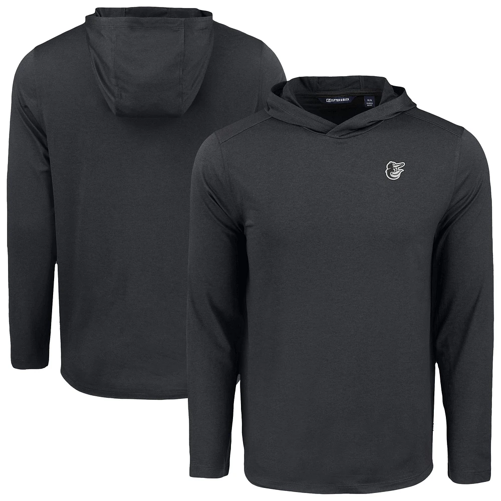 Men's Cutter & Buck Black Baltimore Orioles Coastline Epic Comfort Eco Recycled Long Sleeve Hoodie T-Shirt