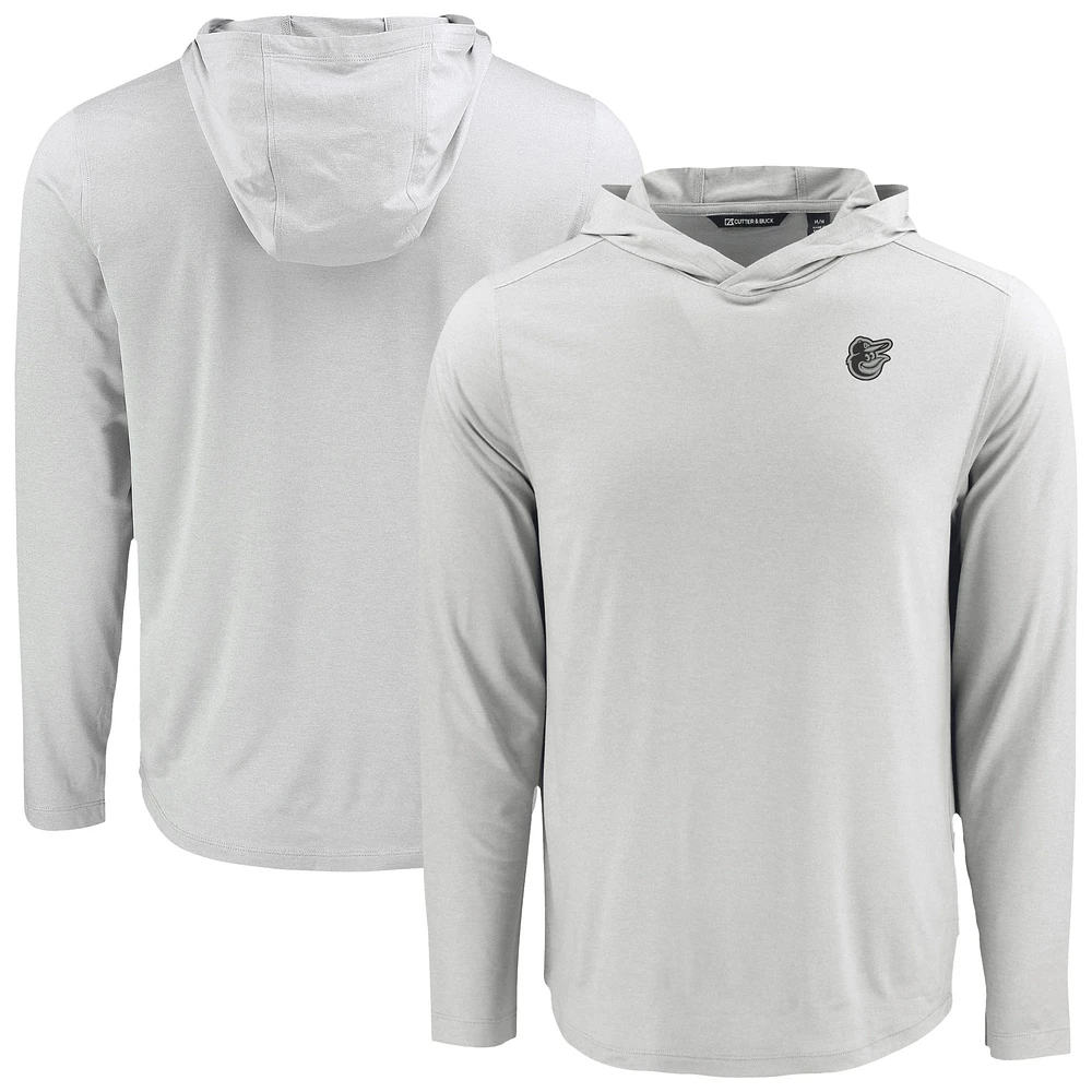 Men's Cutter & Buck Gray Baltimore Orioles Coastline Epic Comfort Eco Recycled Long Sleeve Hoodie T-Shirt